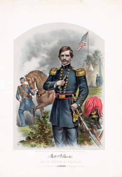 Nathaniel P. Banks, Mayor General del Ejército de EE.UU., pub. 1861 de American School